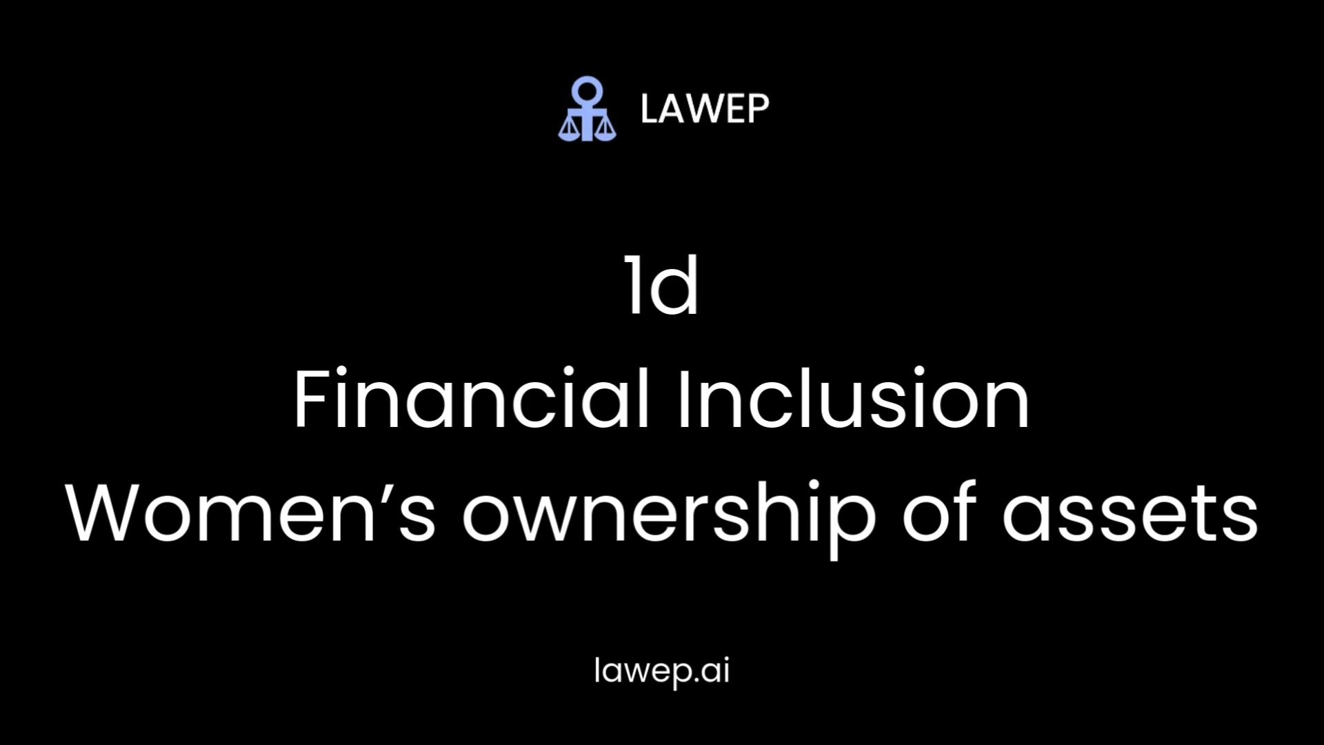 Women's ownership of assets